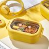 Yellow Duck Stainless Steel Insulated Lunch Box, Portable Student Bento Box with Soup Bowl and Divided Compartments
