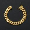 Dragon Head Clasp Cuban Bracelet 14K Solid Gold 8-22mm Micro Sculpted Buckle Hip Hop Men Jewelry
