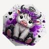 1pc Purple Crown Cow Automatic Open/CloseFashion Umbrella-CuteUmbrella with Cute Design, Portable 3-Fold Compact Umbrella for Men & Women, Valentine's