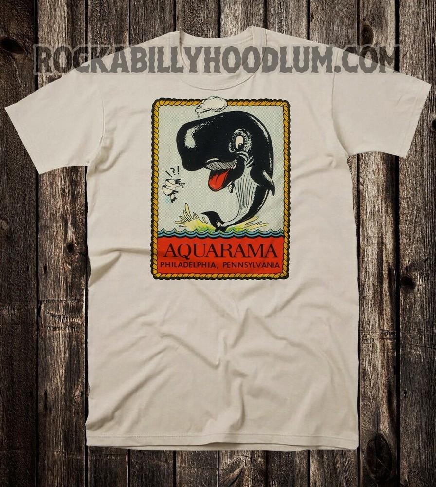 Retro Travel Tee T Shirt 100% Cotton Aquarama Philadelphia PA Philly Whale Unisex T-Shirt XXL