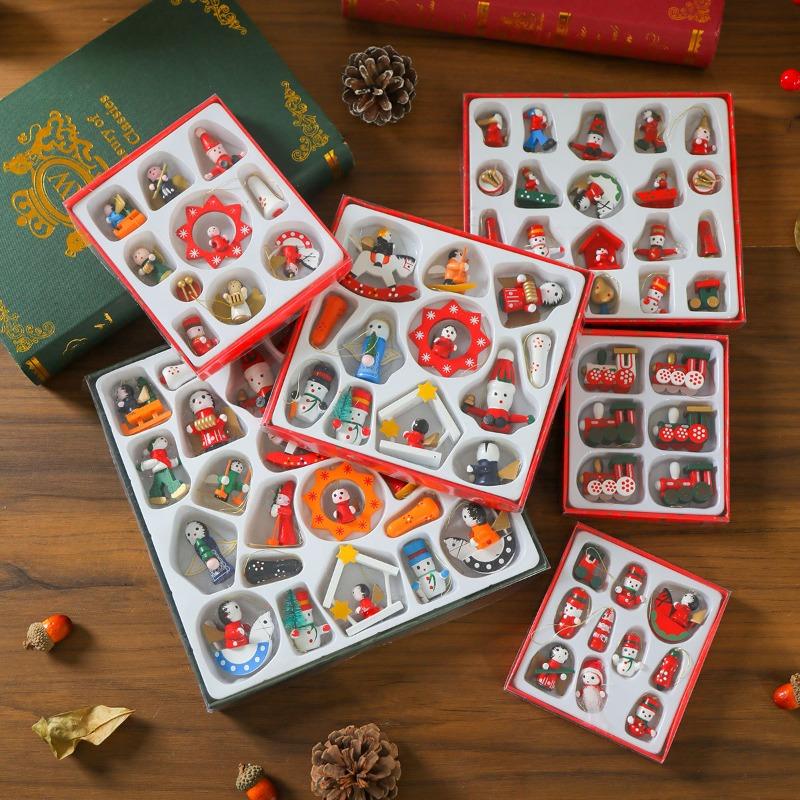 Christmas Gift Box Small Gifts Wooden Christmas Decorations Hanging Accessories Hanging Accessories Christmas Tree Small Pendants