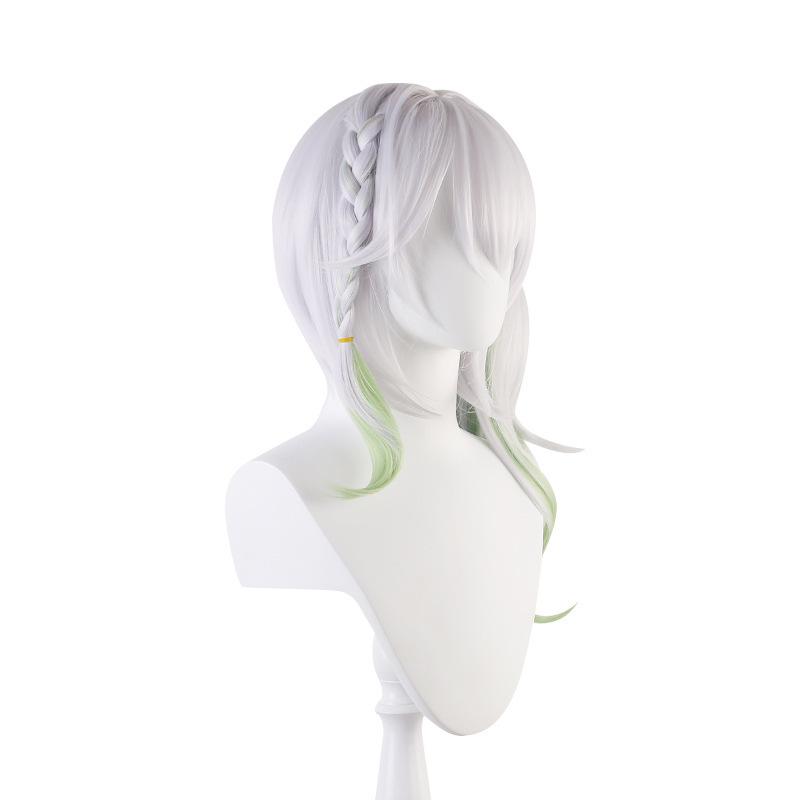 Genshin Impact Nahida Cosplay Wig, Gray-Green Gradient High-Temperature Fiber Hairpiece