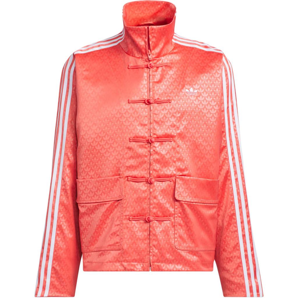 Adidas FW24 CN TT Série Nový čínský styl Oblek Tang Retro Sportovní Stojáček Volná Bunda Unisex Bunda Červená JW1961