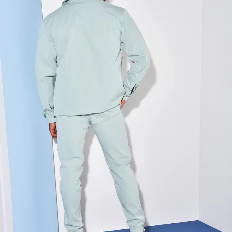 Male Lapel Jacket 2-piece Set Youth Outdoor Athletic Plus Size Mens Tracksuit Set Single Breasted Luxury Jacket+Sweatpants Sports Suit