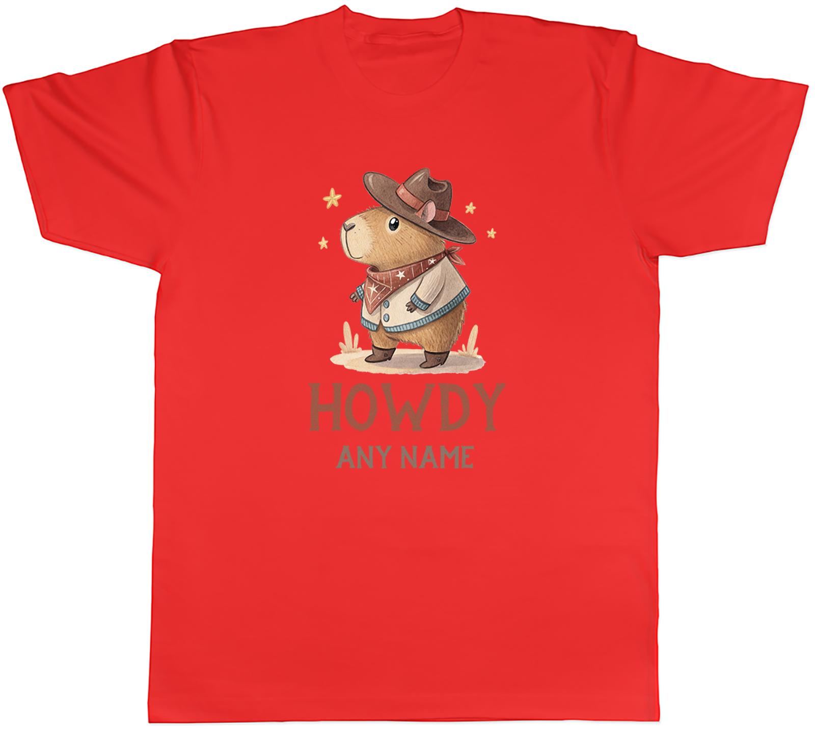 Personalised Howdy Cowboy Capybara Unisexs TShirt Tee Gift Top S