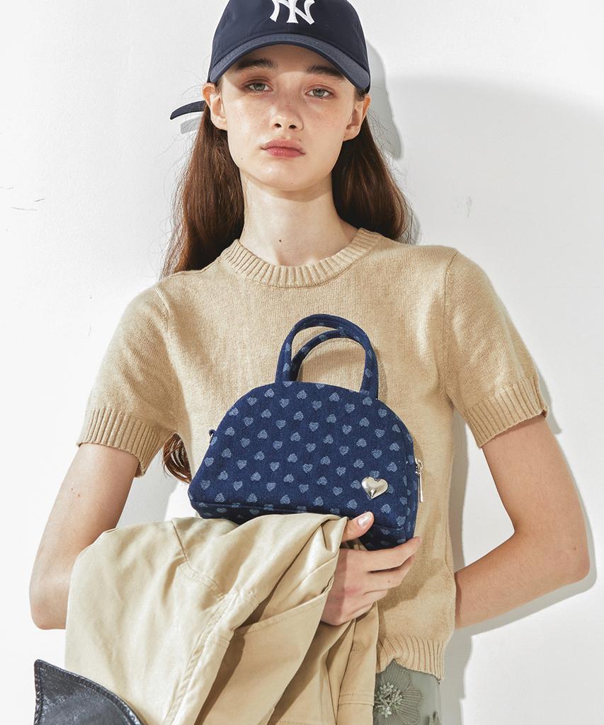 Holly Loves Love Crescent Bag Mini_Denim