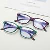 Reading Glasses Square Plastic Hinge Floral Printed Temple Of Glasses Anti Blue Light Presbyopic Glasses +100 +400