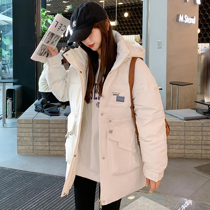 2025 New Down Cotton Jacket Women's Mid-length Plus-size Korean Loose Cotton Jacket Fashionable Slimming Thickened Padded Jacket Jacket