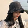 Retro Washed Denim Fisherman Hat Fashionable And Versatile Sunshade Basin Hat