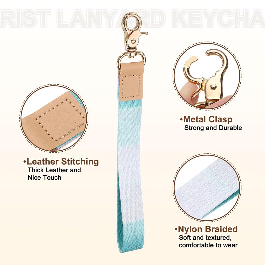 Wrist Strap 160mm Braided Strap with Gold for Car ID Azure Blue [uxcell] Keychain, Buckle, Unisex, Keys, Cards, Wallets,