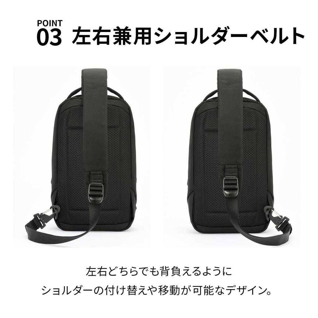 Lagrentis Cross X Body Bag 5L Tablet High Strength 20063 Black [Acegene] 8.0-inch X-PAC