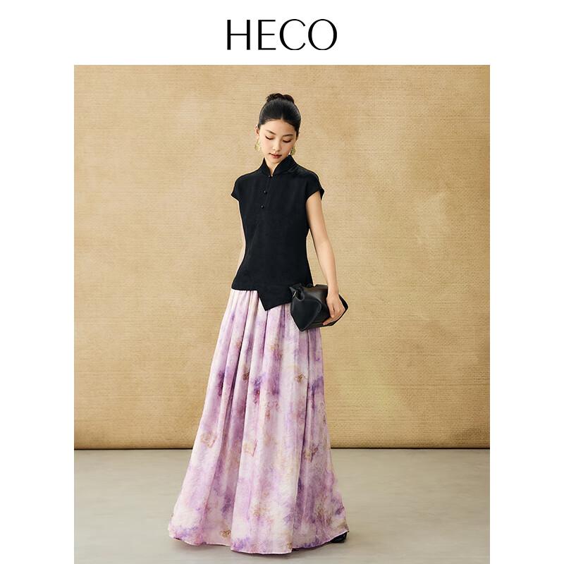 HECO Blooming Fragrance New Chinese Style Summer Jacquard Acetate Stand-Collar Shirt
