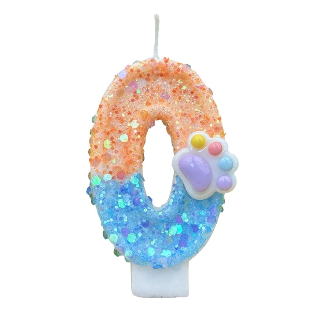 Gradient Glitter Birthday Candle, Cake Topper Decoration With Sturdy Pick, Safe Burning For Birthday Parties, Anniversaries & Celebrations,