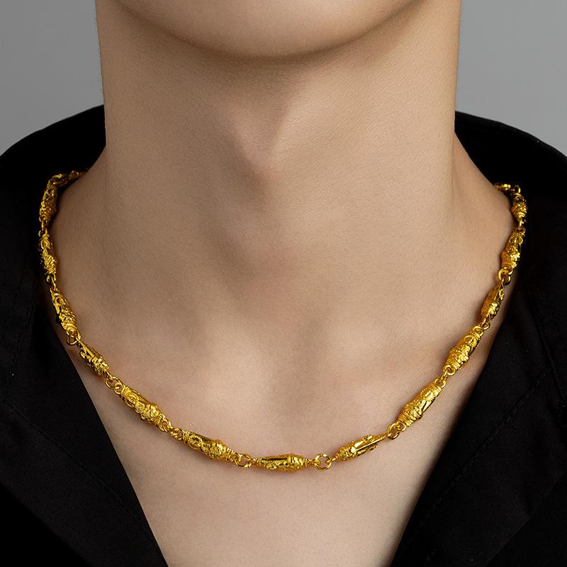 Gold Plated Alloy Chain Necklace Fadeproof Hypoallergenic Long Lasting Shine Dainty Thin Chain for Women Daily All-day Wear