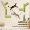 Vertical Cat Scratching Board Wall Mounted Cats Tree Self-Adhesive Cats Scratching Post Wall Cats Toy Climbing Ladder Wall Decal