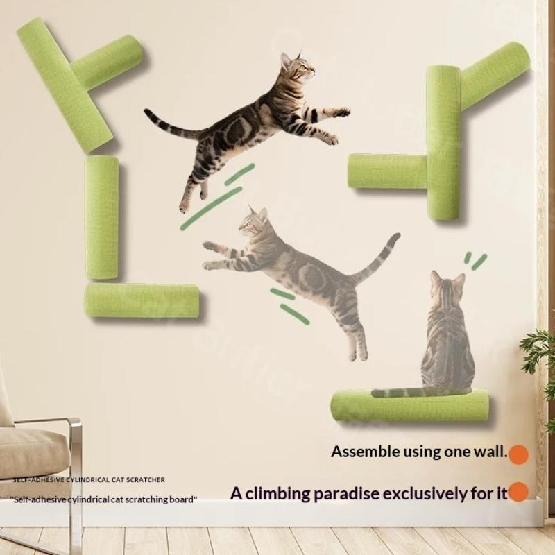 Planche à gratter verticale pour chat Fixation murale Arbre à chat Autocollante Griffoir mural pour chat Murale Jouet pour chat Échelle d'escalade Sticker mural