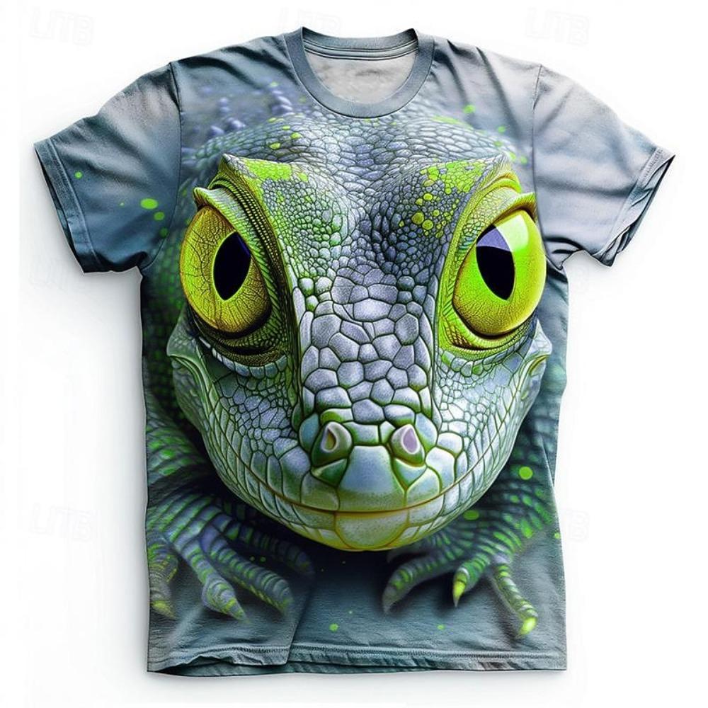 Men's Animal Horse T Shirt Short Sleeve T shirt 3D Print Crew Neck Shirt Funny Casual Daily Street Blue White Khaki Summer Spring Clothing