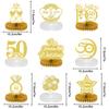 9 Pcs 50Th Anniversary Decorations, 50Th Wedding Anniversary Decorations 50Th Anniversary Honeycomb Centerpiece