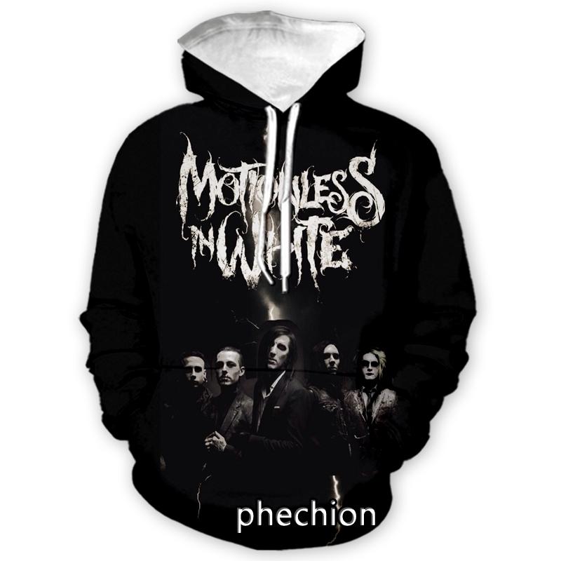 phechion Новая мода для мужчин/женщин Motionless In White 3D Print Casual Sweatshirt Hoodies Streetwear Men Loose Sport Hoodies H82 2XL