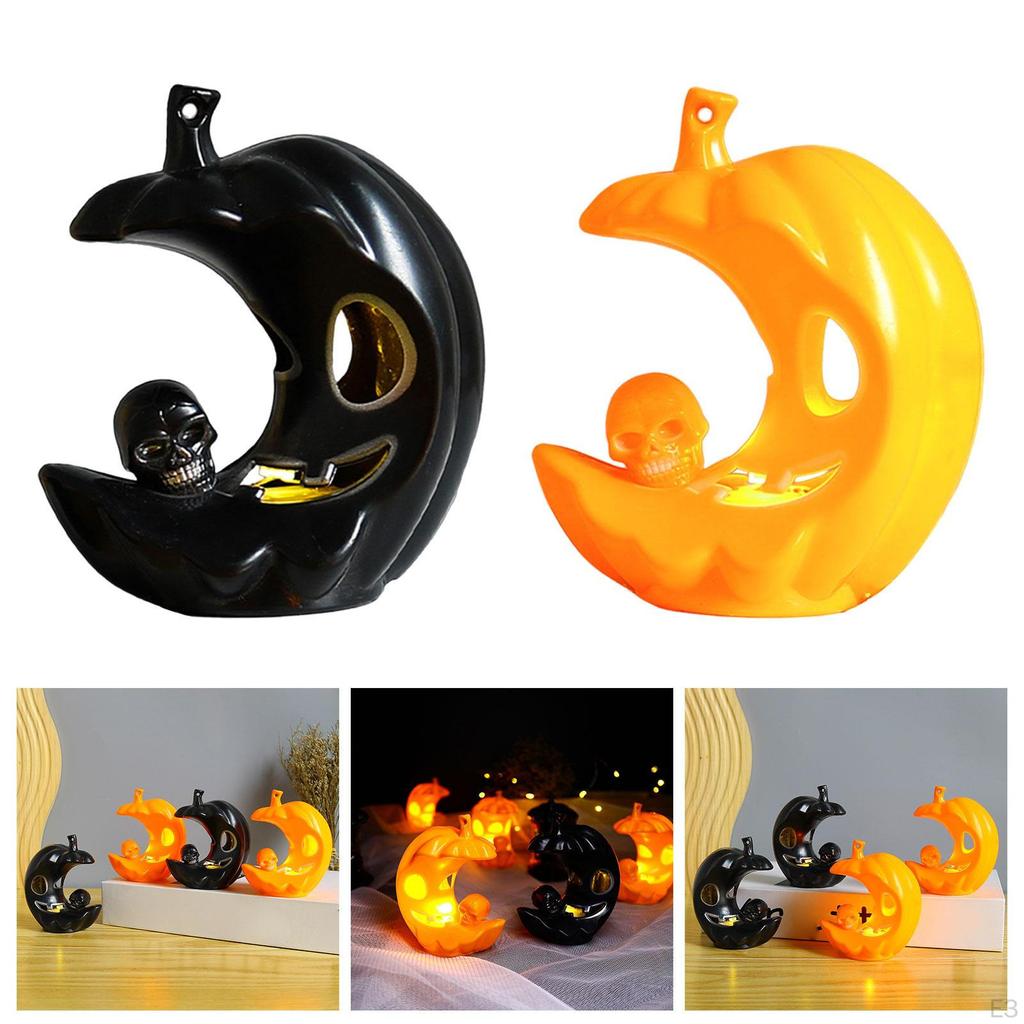 Electric Candle Lantern, Halloween Moon Pumpkin Light, Home Decoration Table Centerpieces Decorative