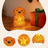 Night Light Puppy Statue Cute Desktop Ornament Cartoon with LED Creative Home Decor Christmas