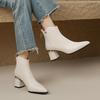 Fashion NEW Autumn Women Boots Pointed Toe Chunky Heel Boots Genuine Leather Shoes for Women Elegent Ankle Boots High Heel Female Boots