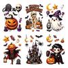 Decorative Vampire Clings Halloween Static Window Clings, Pumpkin Ghost Mummy Cartoon Decals, Cute Decor Self-Adhesive for Glass Door Mirror