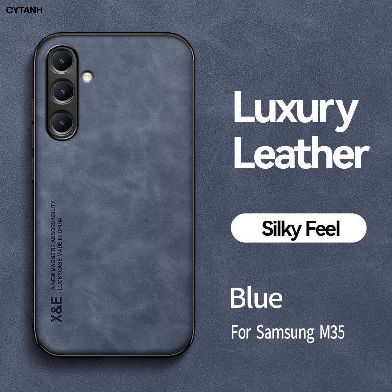 Car Holder Case For Samsung Galaxy M35 Cover M55 M15 F15 F55 M 55 35 F 15 SM-M356B SM-M556B Built-in Magnetic Phone shell Coque