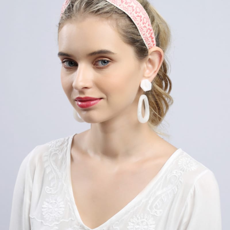 LALA Ethnic Imported Lace Hairband L-L Pink