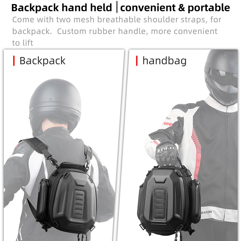 Expandable Motorcycle Rearseat Bag 12-18L Large Capacity Motorcycle Bag Universal Motorcycle Riding