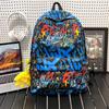 Backpack Men's Graffiti Backpack Senior High School Student Schoolbag