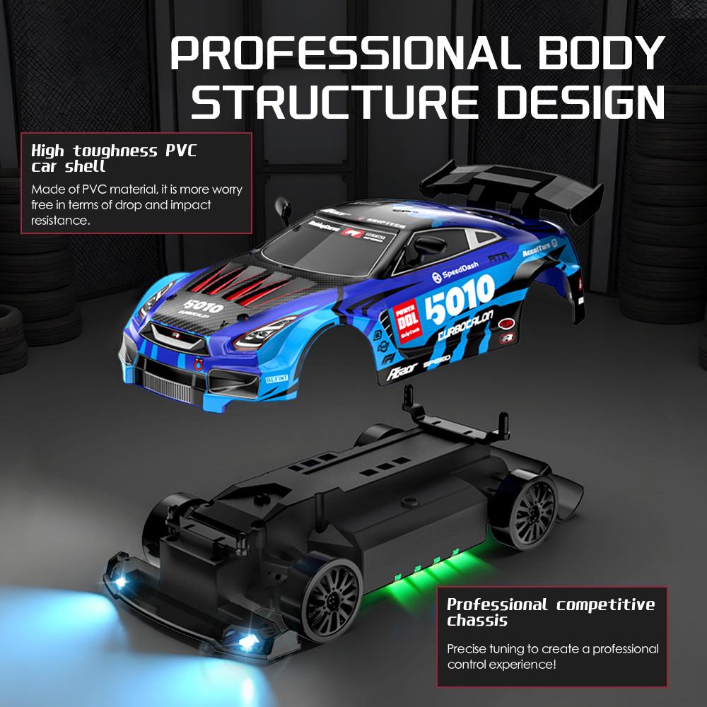 2026 Portable 2.4G Wireless 4-wheel Drive Drift RC Car 1:24 Scale with Cool Lights Stepless Speed Kids Remote Control Vehicle Christmas Birthday Gifts