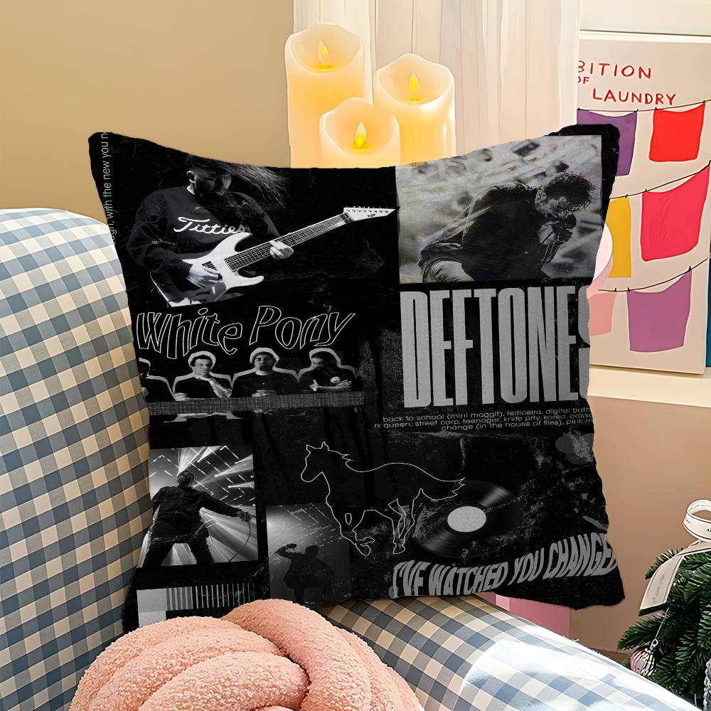 Classic Band D-Deftones Office Cushion Pillowcase Car Cushion Cover45X45CM Lumbar Pillowcase Sofa Pillowcover