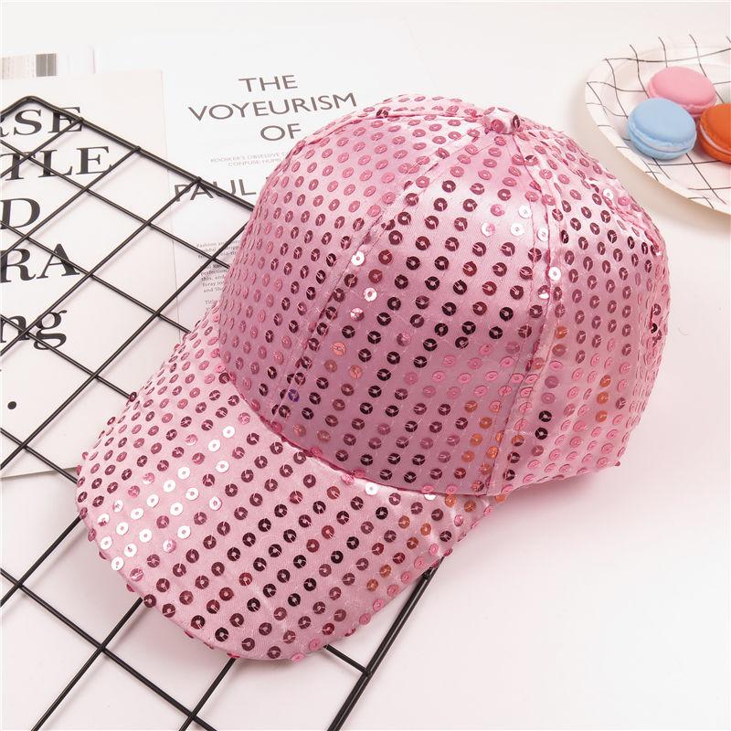 Verão Cor Sólida Brilhante Aba Folha Boné Língua de Pato Masculino e Feminino Performance de Dança Dança Estudante Boné de Beisebol M（56-58cm） pink