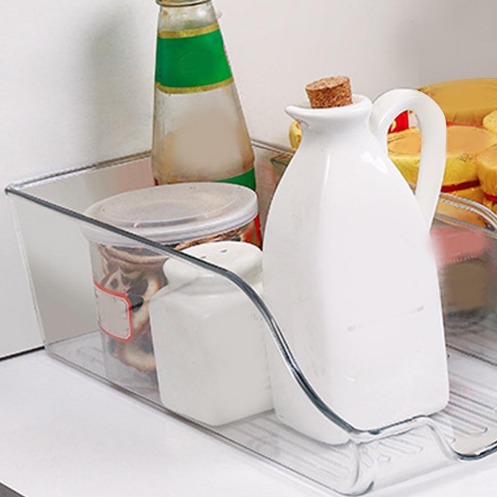Clear Plastic Storage Bin Refrigerator Organizer Bin Household Double Ear Transparent Storage Box