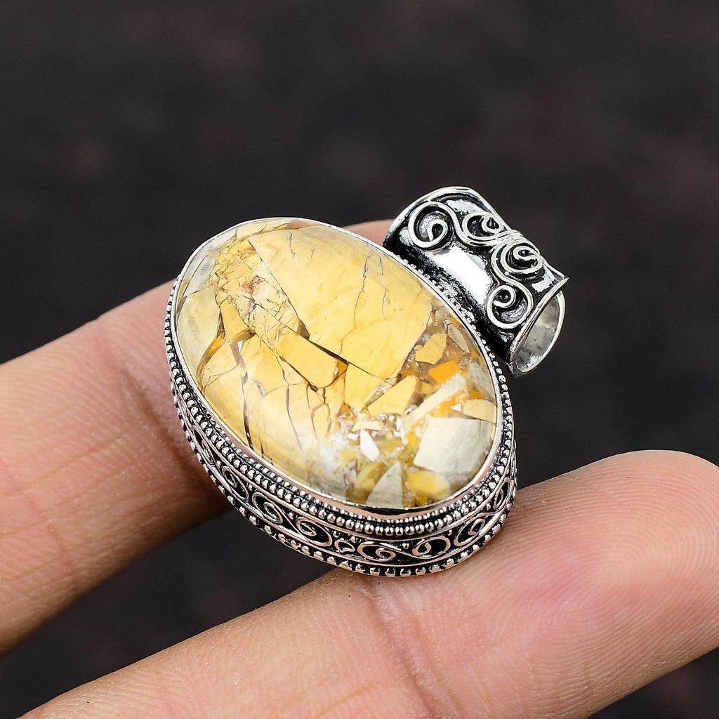 Brecciated Mookaite Pendant Natural Gemstone Pendant 925 Sterling Silver Pendant Handmade Latest Design Jewelry Vintage Pendant Gift For Mom