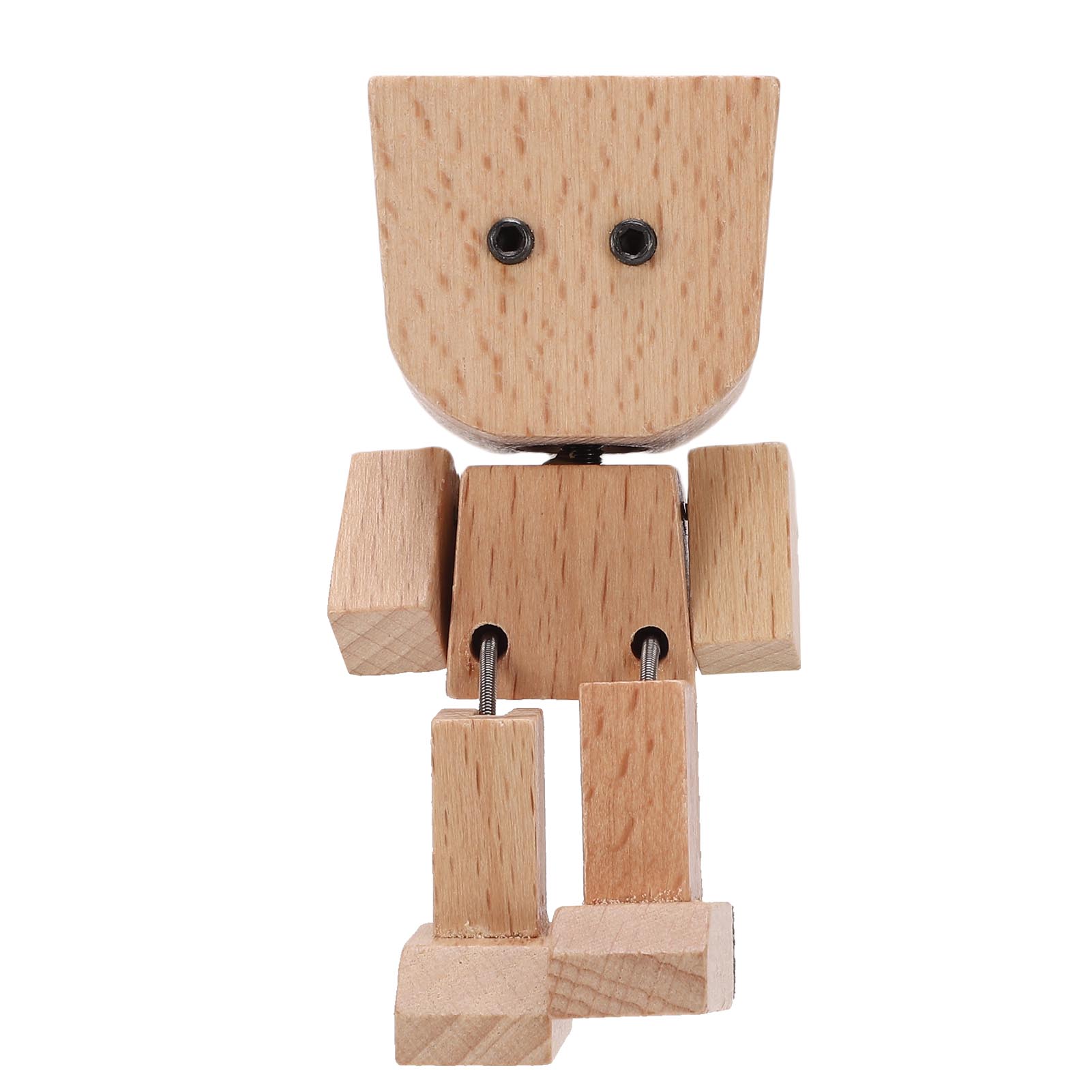 

Shaking Wooden Man Magnetic Funny Expressions Car Dashboard Shaking Wooden Doll Figurine for Desk Shelf