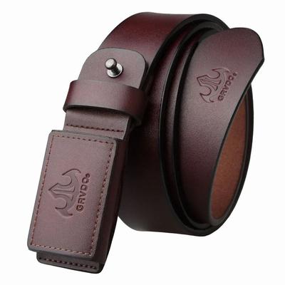Metal-Free Anti-Allergic Belt Men'S Genuine Leather Belt Leather Buckle Extended Large-Size Casual Pants With Youth Tide