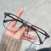 Black Business Square Frame Myopia Glasses Men Women Vintage Ultra Light Metal Frame Glasses Eyeglasses Vision Care -100~-600