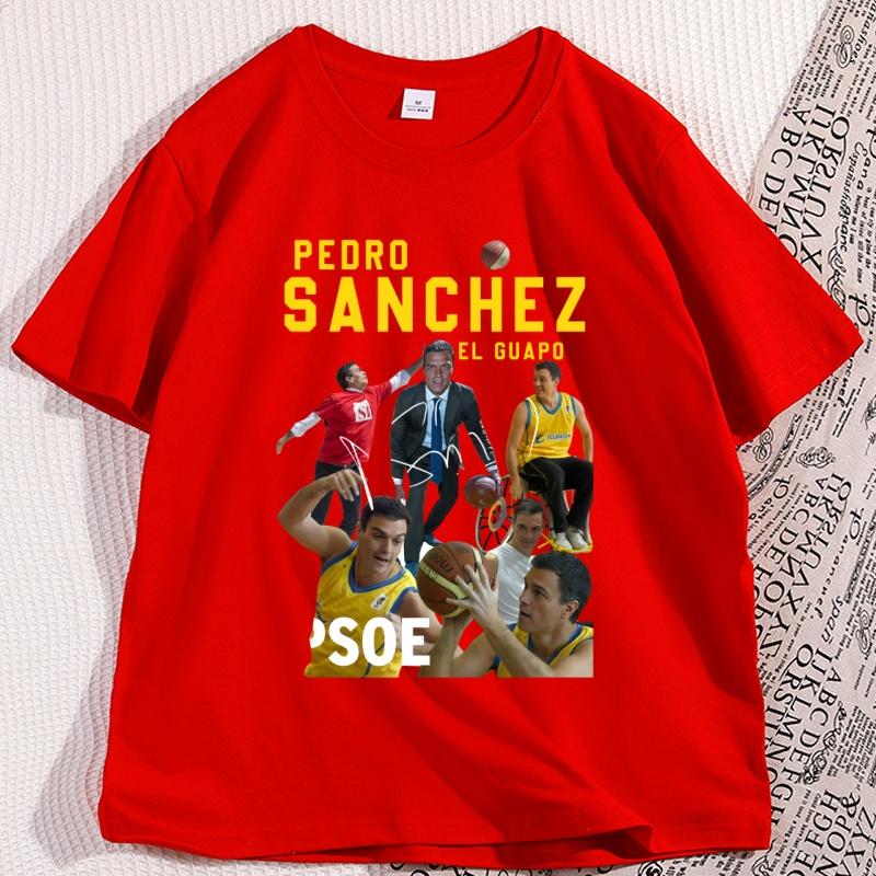 

Pedro Sanchez Spain PSOE Cotton TShirt Men Women Casual Short Sleeve Vintage TShirts O Neck Tee Shirt Oversize Pattern Tops S