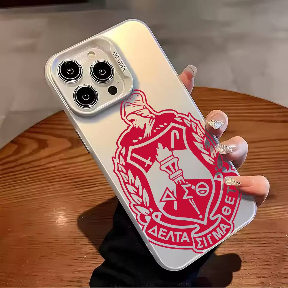 

Чехол для телефона D-Delta S-Sigma Theta Для iPhone 17 16 15 14 13 12 11 Pro Max Plus Серебристый конфетный Матовый чехол iPhone12PRO