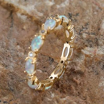Inel de deget Huitan Opal Imitat Oval pentru Femei 3 Culori Metalice Purtare Zilnică Accesorii Fanteziste Cadou Drăguț pentru Fete Bijuterii Statement