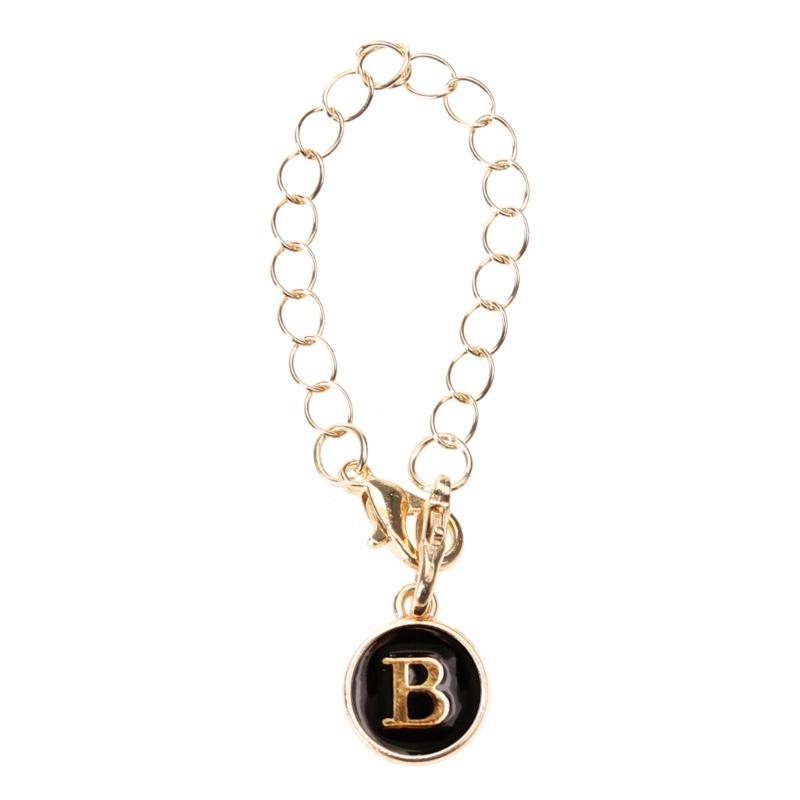

Name Letter Handle Charm Personalized Long Chain Round Pendant with Lobster Clasp Handle Chain for Cup Accessory чорний