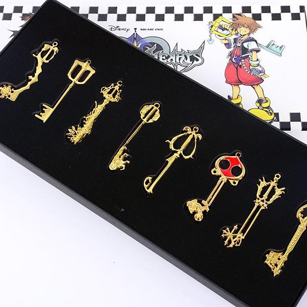 Kingdom Hearts Sora Keyblade Necklace & Keychain Set Kingdom Key Set