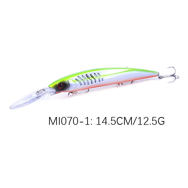 Long-casting Deep & Shallow Sea Bass & Pike Bait Best-Selling 14.5cm 12.5g Long-Tongued Minnow Lure for Ocean Boat Fishing