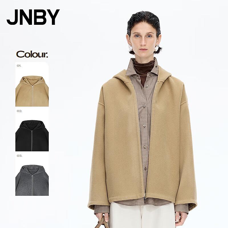JNBY 2025 Winter Wool Blend Hooded Jacket