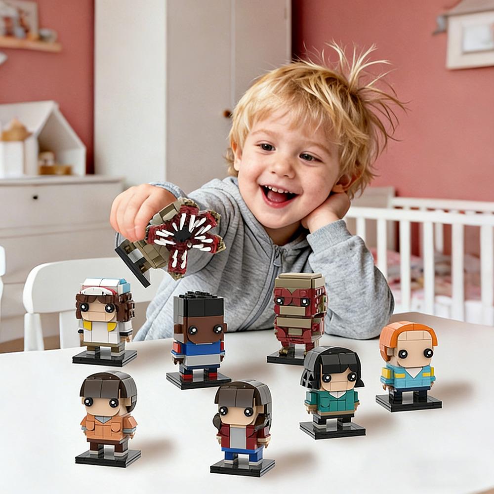 TV-Film MOC Baustein-Set Mike Dustin Eleven Bausteine Figuren Kinderspielzeug Sammlung Dinge Geburtstagsgeschenk