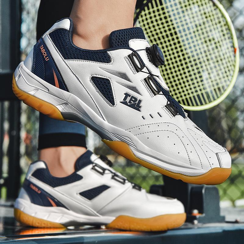 

Foreign trade professional grade badminton shoes rotating button men s and women s ultra-light non-slip shock-absorbing tennis shoes lace-up-free spo 36
