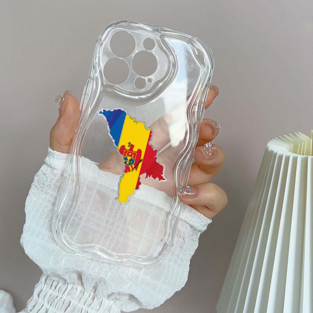 N91 Moldova Flag Art Soft Wavy Phone Cases for iPhone 14 Pro Max 13 Mini 15 Plus XR 7 8 6 XS Max 12 11 Protective Bumper Cover
