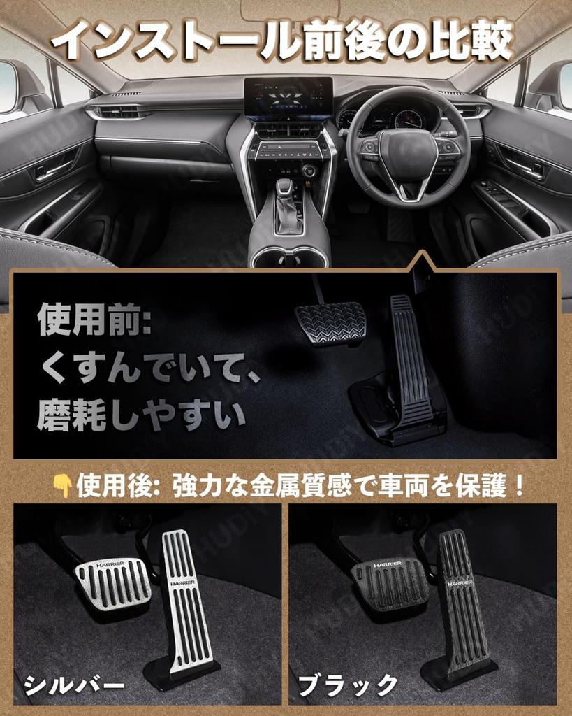 HUDIY Aluminum Pedal Covers for Toyota Harrier 80 Series and Later Specially Designed for the Improved 2022 No Tools Scratch and Stain Easy Enhances
